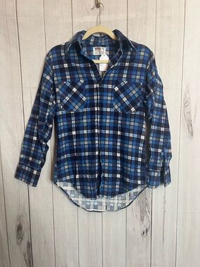 Montgomery Ward Blue Plaid Button-Up Shirt
